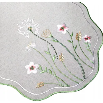 ubrus Ubrus/Servírovací dečka jaro květiny 85x85 šedá vyšívaná dekorativní elegantní