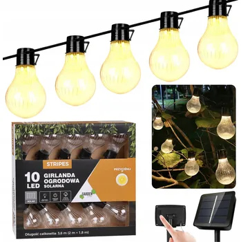 Venkovní osvětlení Solární zahradní girlanda 10 LED, světelný řetěz 3,8 m