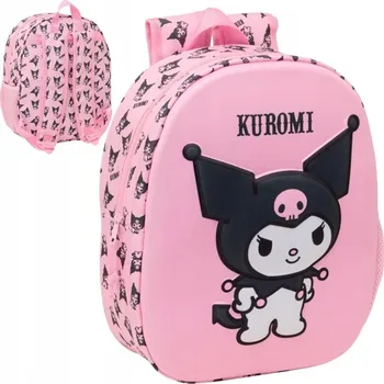 Městský batoh BATOH batoh SAFTA do mateřské školy růžový s jednou přihrádkou Kuromi 3D