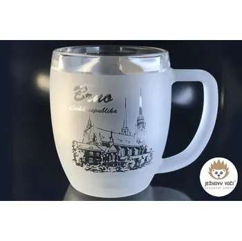 Sklenice SUVENÝR - LUXUSNÍ PŮLLITR S MOTIVEM - BRNO KATEDRÁLA SV. PETRA A PAVLA