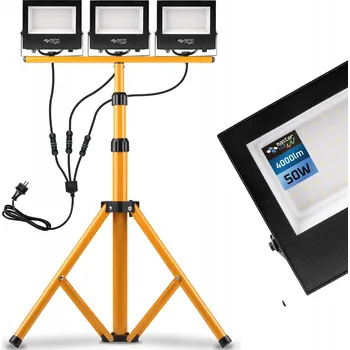 Stojací lampa Masterled 3x50W LED IP65 4500K černá