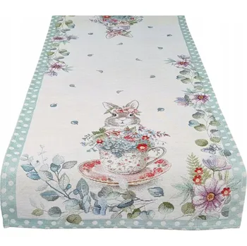 ubrus Béžový běhoun, odstíny zelené, vícebarevný 100 x 38 cm