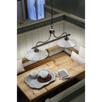 Ferroluce C158/C Lustr 2 ramenný kov - porcelán