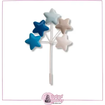 Party dekorace Zapichovací hvězdičky modro-bílé – dekorace na dort