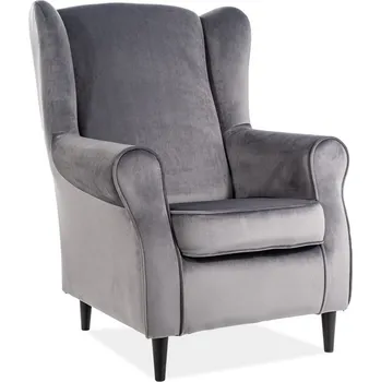 Křeslo Čalouněné křeslo BERY velvet šedá/wenge