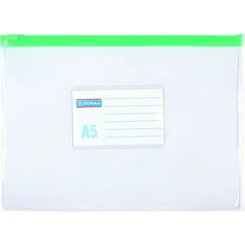 Obálka Obálka s plastovým zipem Donau, A5, PVC, transparentní