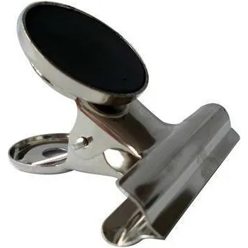 Kancelářská sponka Klip na dokumenty s magnetem, stříbrná, 50 mm, kov, 12 ks/balení, HGA1755