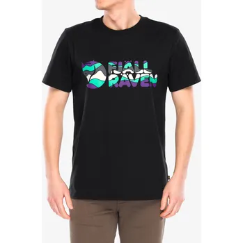 Pánské tričko Tričko s potiskem Fjallraven Multicolor Logo T-shirt - black