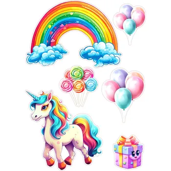 Jedlá dekorace na dort UNICORN - JEDNOROŽCI-01 Materiál: Jedlý papír