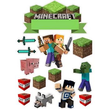 Jedlá dekorace na dort MINECRAFT-30 Materiál: Jedlý papír