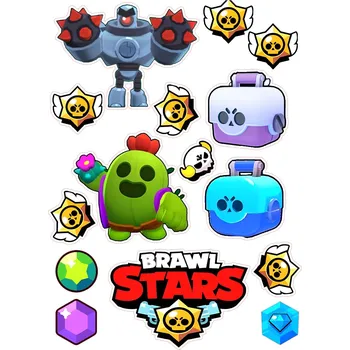 Jedlá dekorace na dort BRAWL STARS-07 Materiál: Jedlý papír