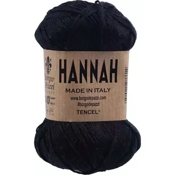 Příze Borgo de Pazzi Hannah 24 Černá 50g (Eukalyptová příze Hannah 50g Černá )