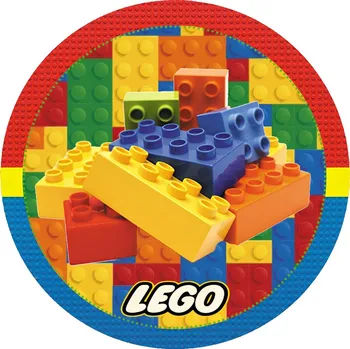 Jedlá dekorace na dort LEGO-10 Materiál: Jedlý papír