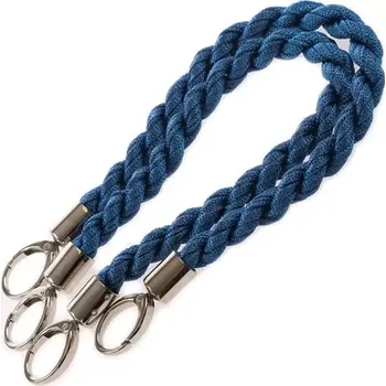 Příze Ucha na tašky Inda délka 50 cm Letecká Modrá se stříbrným kováním (Luxusní ucha na kabelky a tašky Inda Letecká Modrá se stříbrem)