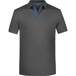 James&Nicholson Pánská polokošile JN728 Graphite (Solid)-Aqua XXL