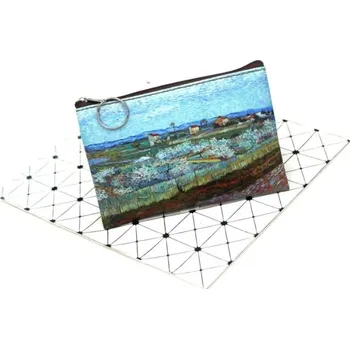 Vintage taštička s motivem slunečnic van gogh | plátěná peněženka, mincovní taštička - 2