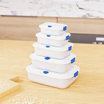 Dóza na potraviny Sada 5 bílých dóz na jídlo - lunchboxy BPA FREE, vhodné do mikrovlnky i lednice