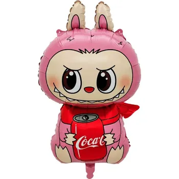 Balónek Fóliový balónek Labubu Cola-Cola růžový 39,5x86 cm