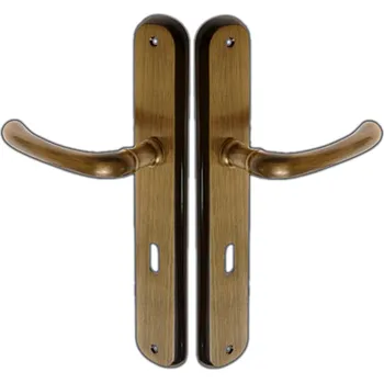 Dveřní kování KLIKA DVEŘNÍ PRO DVEŘE GAJA ŠTÍTEK NA KLÍČ 90 MOSAZNÁ LITÁ PATINA