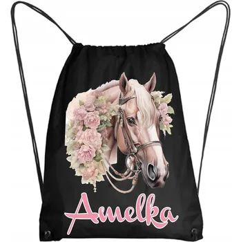 Školní batoh Školní vak na boty, batoh na tělocvik do školky s koněm + JMÉNO 5