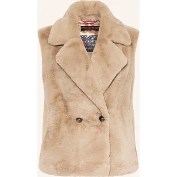 Dámská vesta Frieda & Freddies Dámská Vesta Leo Z Umělé Kožešiny, béžová, 36