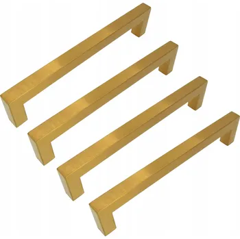 Nábytkové kování 4 x Klasická Nábytková úchytka 192 mm zlatá Kovová úchytka do zásuvky
