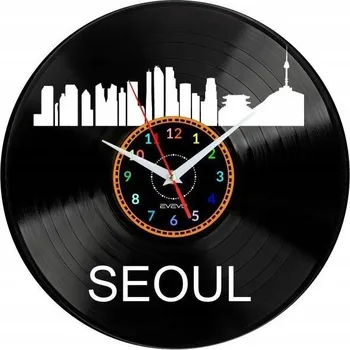 Hodiny SEUL NÁSTĚNNÉ HODINY DEKORATIVNÍ MODERNÍ VINYLOVÁ DESKA