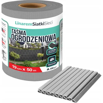 zahradní zástěna Stínící panelové pásy Linarem SiatkiSieci PVC šedá 19 cm x 50 m s UV