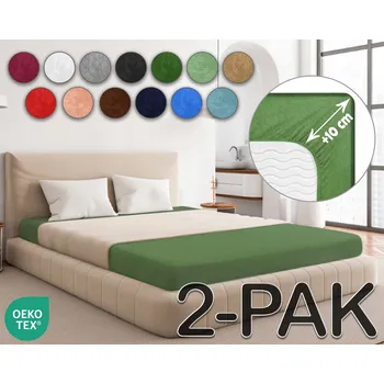 Prostěradlo Sesto Senso přiléhavé prostěradlo s gumičkou FROTTE Khaki 180 x 200 cm