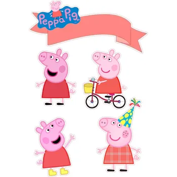 Jedlá dekorace na dort PRASÁTKO PEPPA-24 Materiál: Jedlý papír