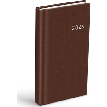 Kalendář Diář 2026 D802 PVC dark brown 90x170mm