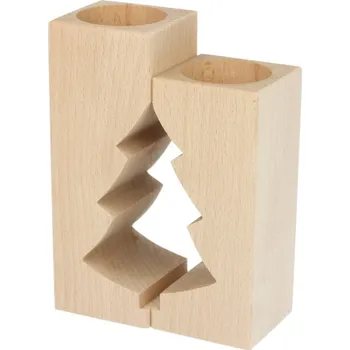 Svícen Dřevia Dřevěná sada svícnů - Strom