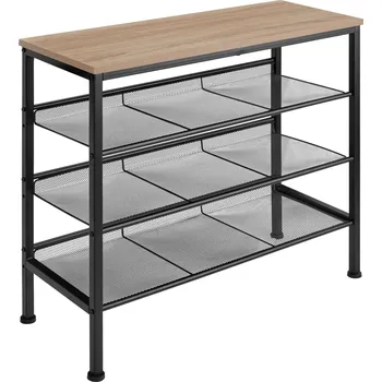 TecTake GmbH 404284 botník wolverhampton 75,5x30,5x69,5cm - industrial světlé dřevo, dub sonoma