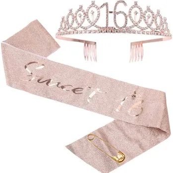 Party dekorace Narozeninová růžová sada pro dívky | párty výzdoba, dívčí doplňky - 16