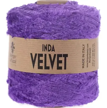 Příze Borgo de Pazzi Inda Velvet 24 Fialová (Špagátová žinylková příze Inda Velvet Viola)