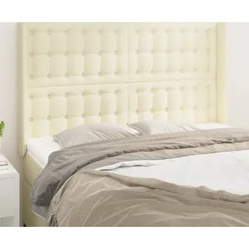 vidaXL Čelo postele typu ušák 147x16x118/128 cm umělá kůže [3119674] Barva: krémová