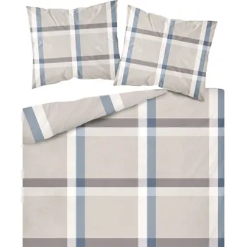 Povlečení POVLEČENÍ SATÉNOVÉ 200X220 KOSTKA BÉŽOVÁ MLÁDEŽNICKÉ BAVLNA KOSTKOVANÉ