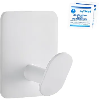 Věšák HÁČEK VĚŠÁK SAMOLEPICÍ BÍLÝ KOUPELNOVÝ NA KARTÁČ RUČNÍK HOUBIČKA 3M