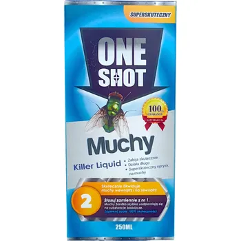 Tekutý přípravek proti švábům, komárům, mravencům, mouchám, vosám, pavoukům, blechám a štěnicím One Shot 0,3 kg 250 ml