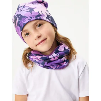 Čepice unuo Dětská čepice fleecová Basic, Kytky Velikost: S (45-48 cm)