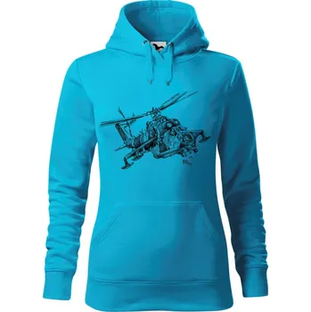Dámská mikina Mikina - Mi-24 Barva: Modrá - tyrkysová (44), Velikost: S, Střih: Dámské