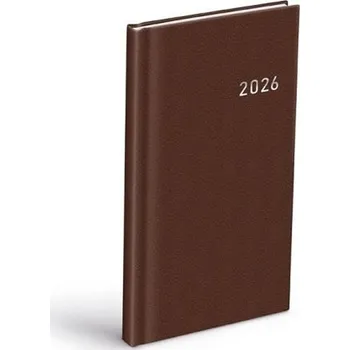 Kalendář Diář 2026 T806 PVC dark brown 90x170mm