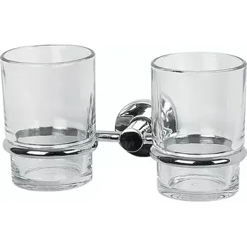 Držák na kartáček Spirella ATLANTIC nástěnný držák na dvě skleničky chromovaná ocel (7610583064301)