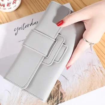 Dámská kožená peněženka s velkou kapacitou | dámská peněženka, držák karet - šedá