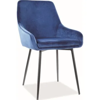 Jídelní židle Designové jídelní křeslo ANNIE velvet granátově modrá/černý kov