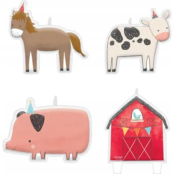 Dortová svíčka Narozeninové svíčky Amscan Farma 4 kusy