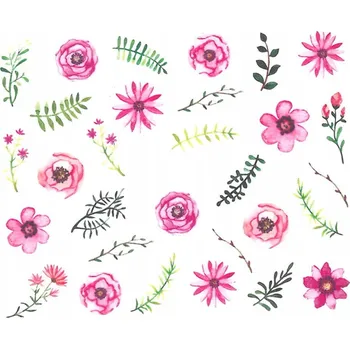 Samolepky na nehty - barevné květiny STZ-835