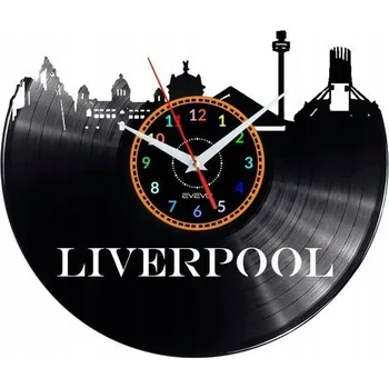 Hodiny LIVERPOOL NÁSTĚNNÉ HODINY DEKORATIVNÍ MODERNÍ VINYLOVÁ DESKA VINYL JAKO DÁREK