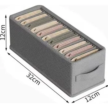 Úložný box Textilní skládací box na prádlo do skříně | organizér, úložný box - Grey-11Girds
