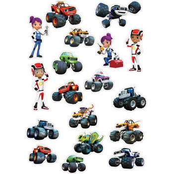 Jedlá dekorace na dort PLAMÍNEK A ČTYŘKOLÁCI-11 Materiál: Jedlý papír